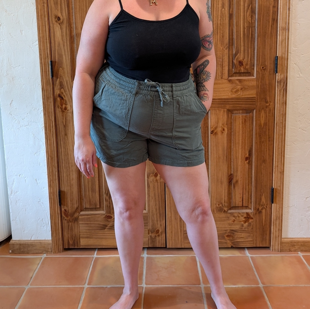 Women's Olive Green Casual Shorts